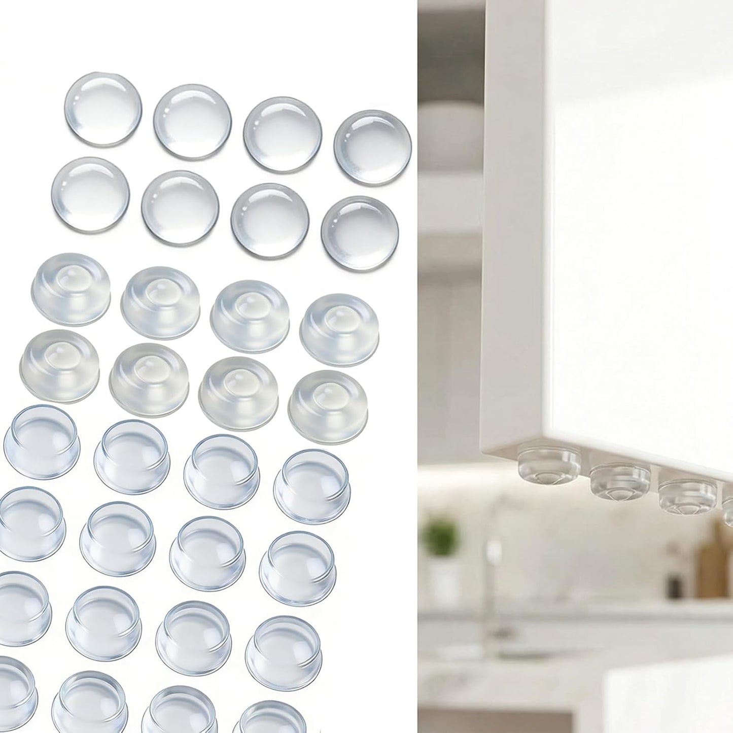 164 Pzas Parachoques Silicón Transparente Autoadhesivo