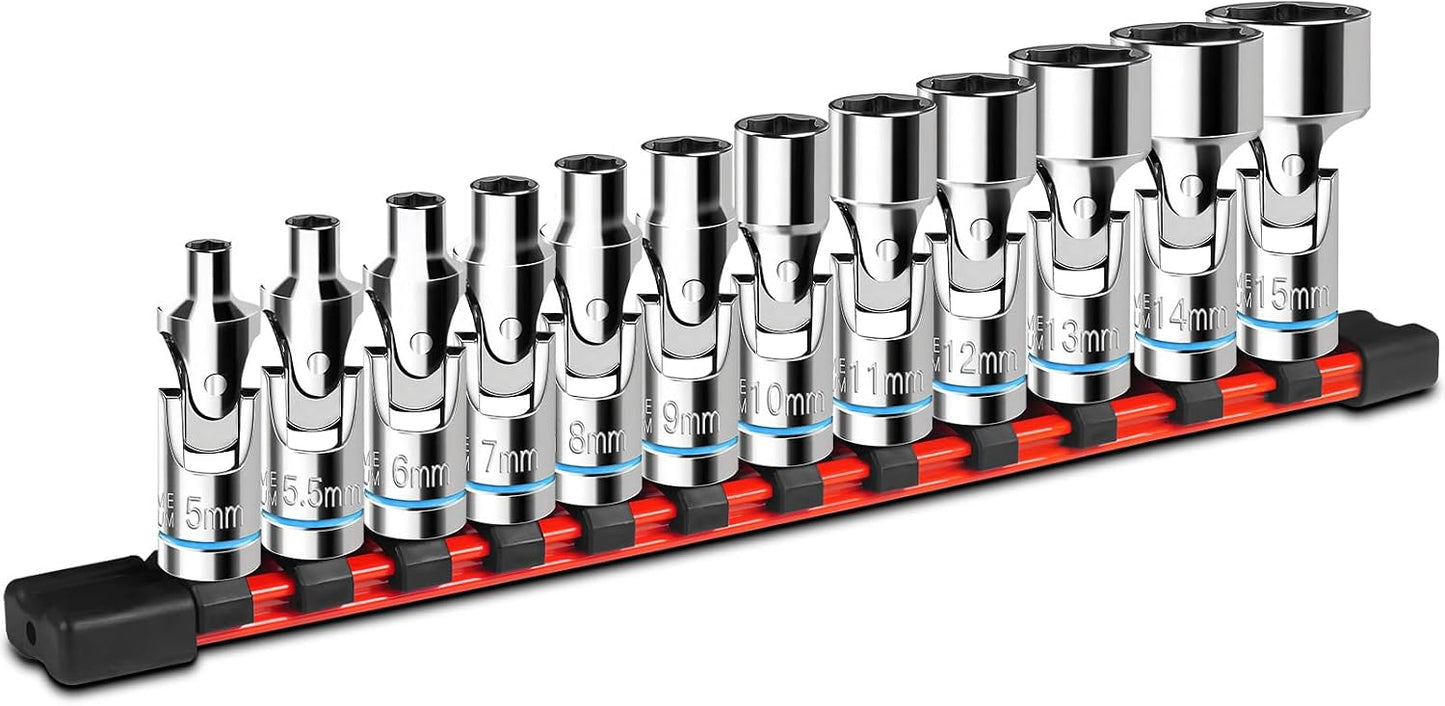Set 12 Pzas llave flex acero CR-V 5-15mm