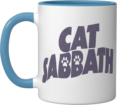 Taza cerámica Funny Cat Sabbath Rock Blue/White