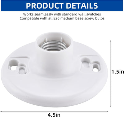 12 Soportes Lámpara E26 Enchufe 660W 250V Resina Fenólica