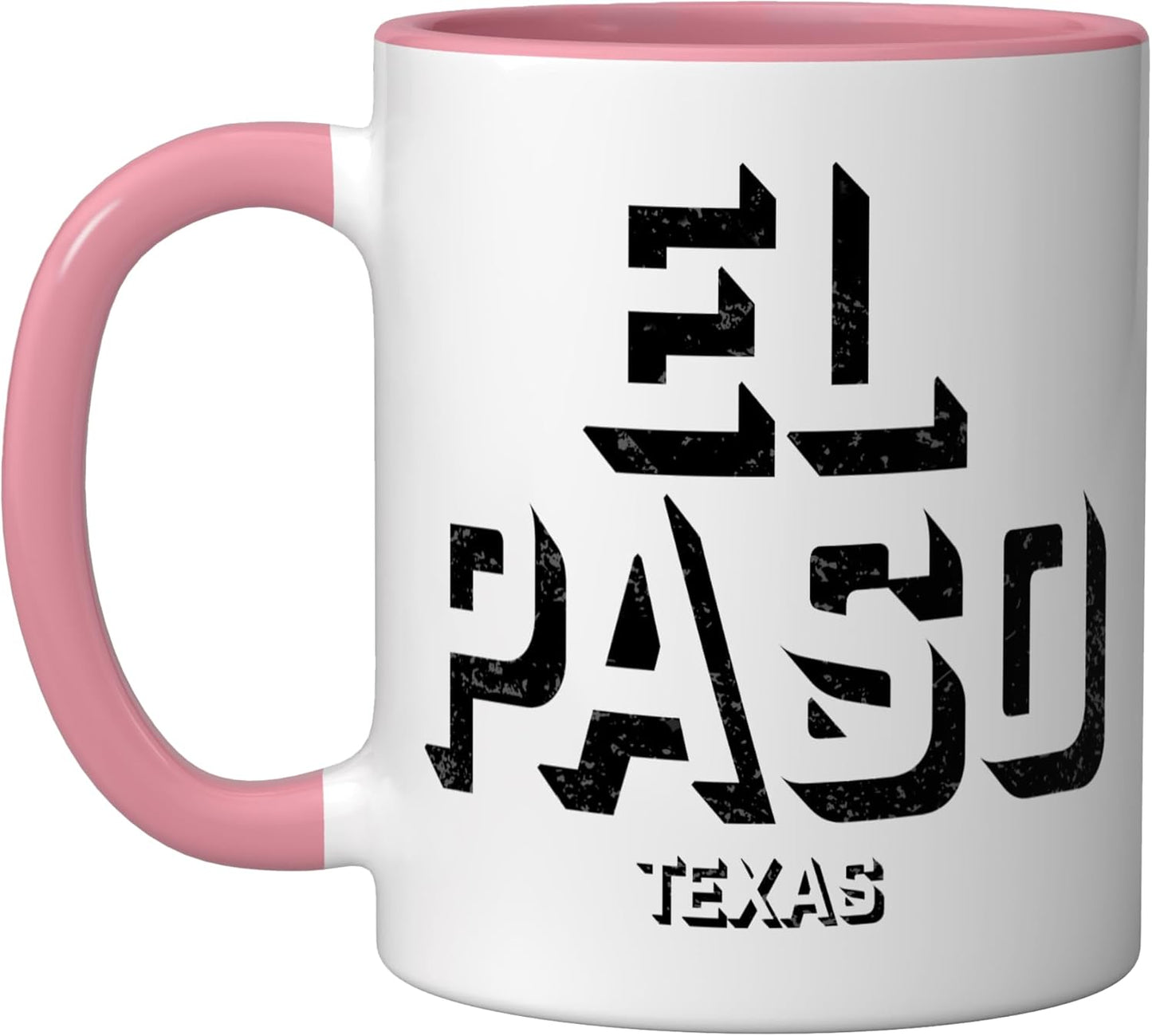 Taza cerámica bloque El Paso TX rosa/blanco