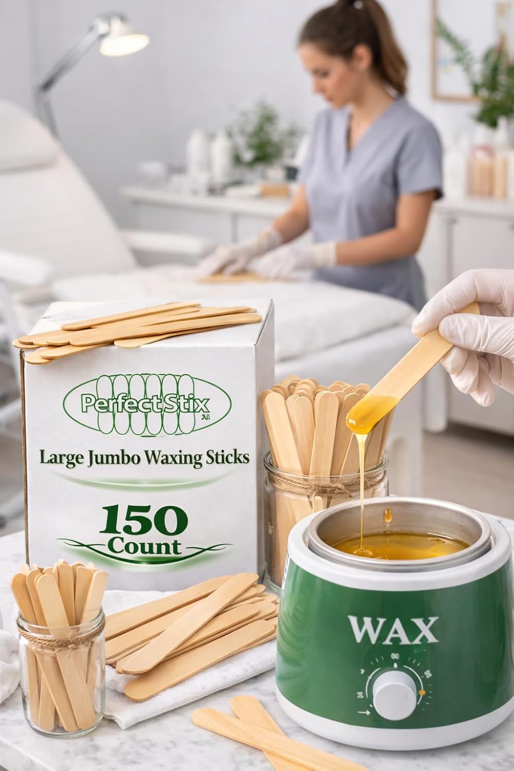 Varillas de cera jumbo para depilación cuerpo y cara 150 unidades