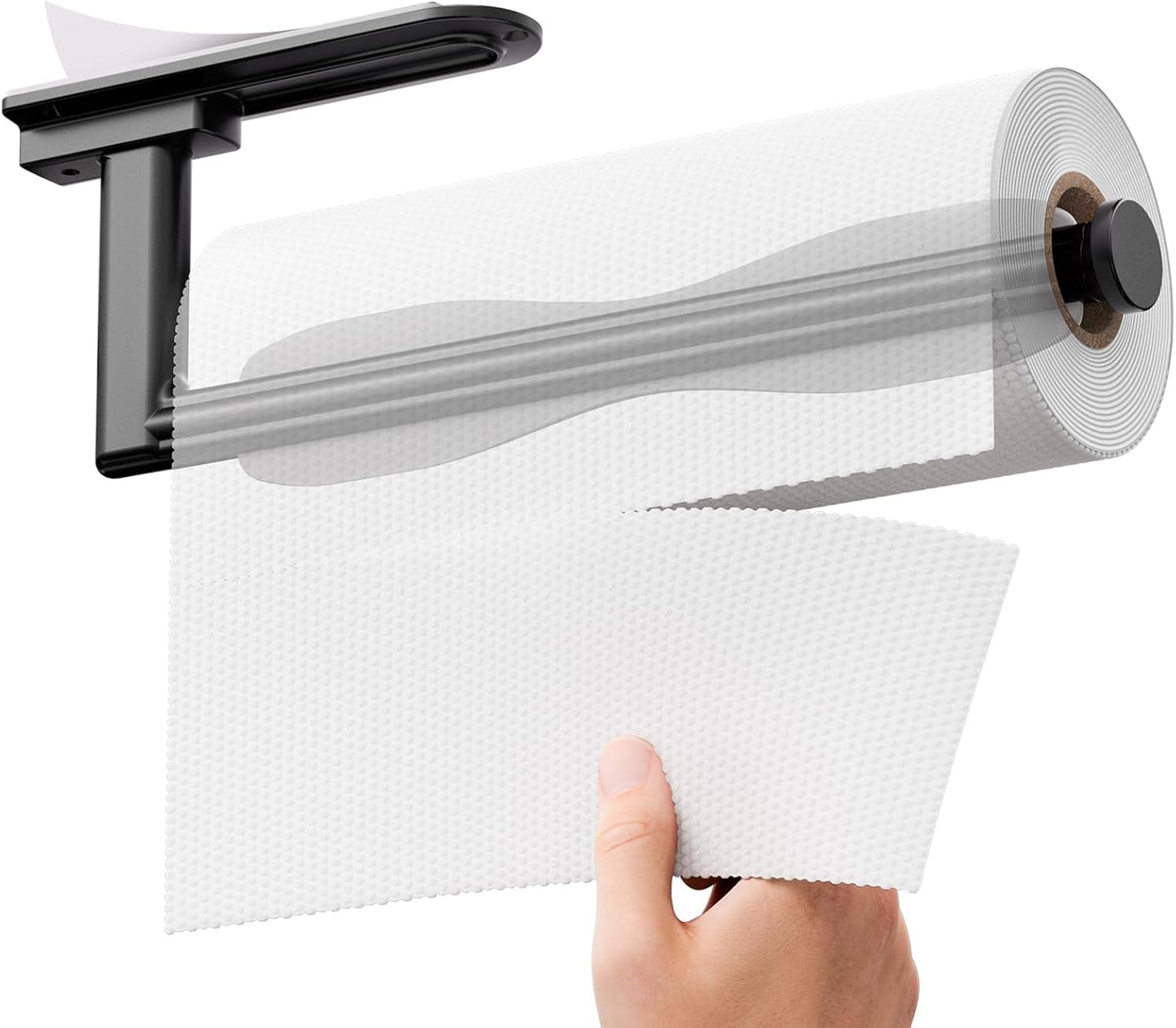 Soporte para toallas de papel negro con una mano para cocina, baño y fregadero