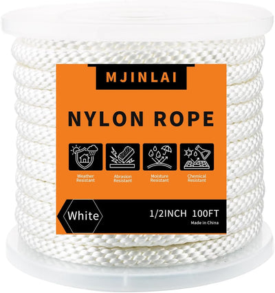 Cuerda nailon 1/2pulg 100ft resistente UV y abrasión multiusos