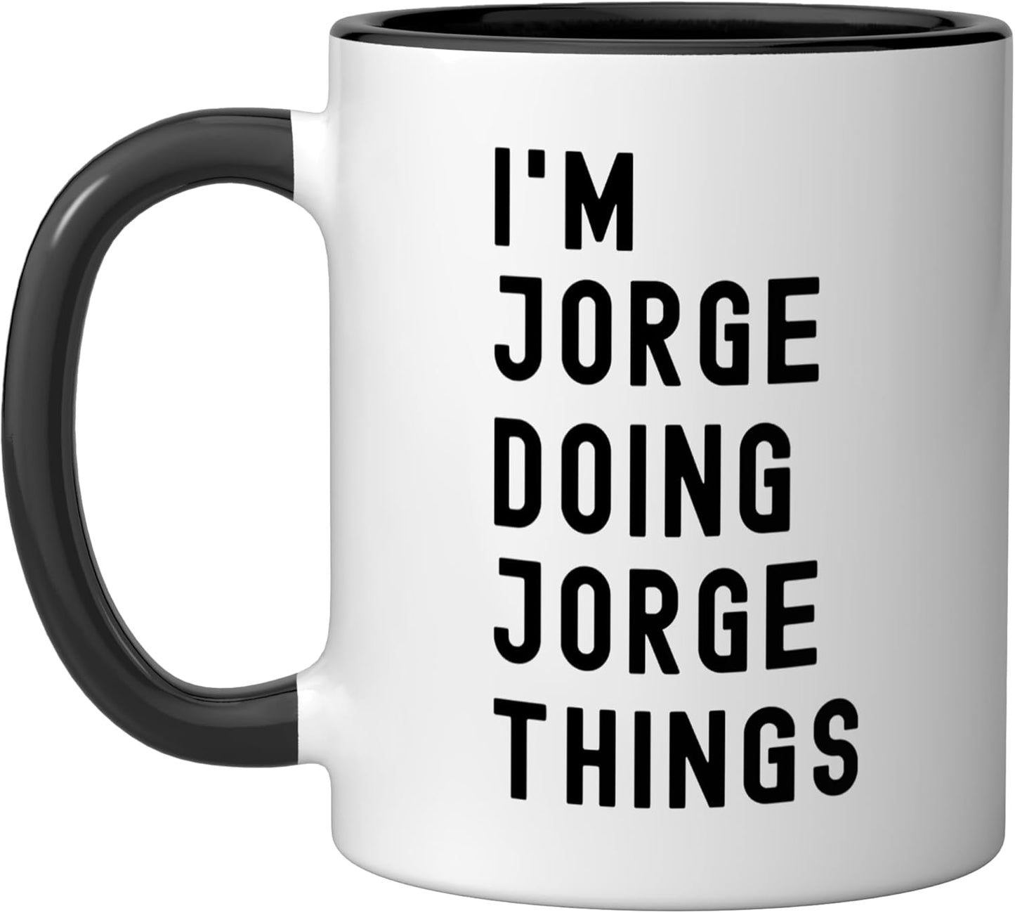 Taza cerámica Jorge Doing Jorge Things Negro/Blanco