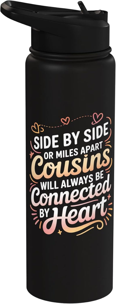 Botella de agua acero inoxidable aislada Cousins Close At Heart