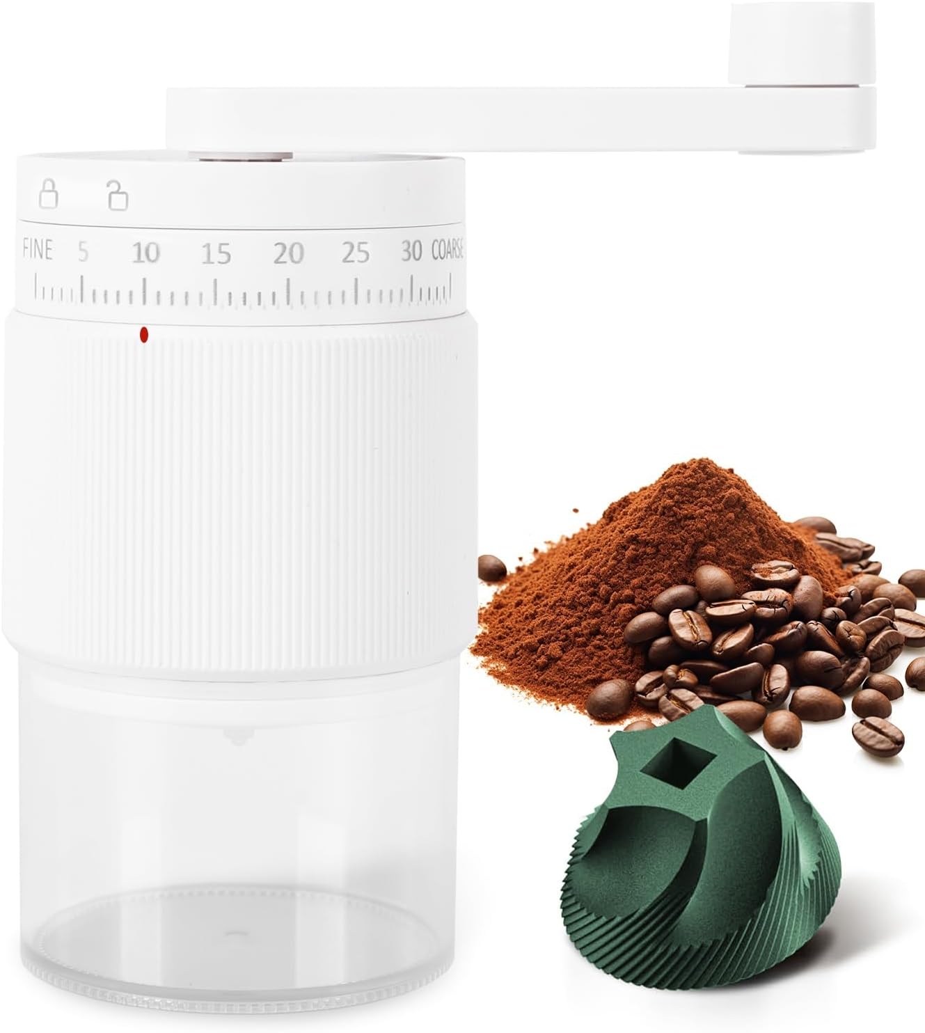 Molinillo de café manual de cerámica ajustable portátil