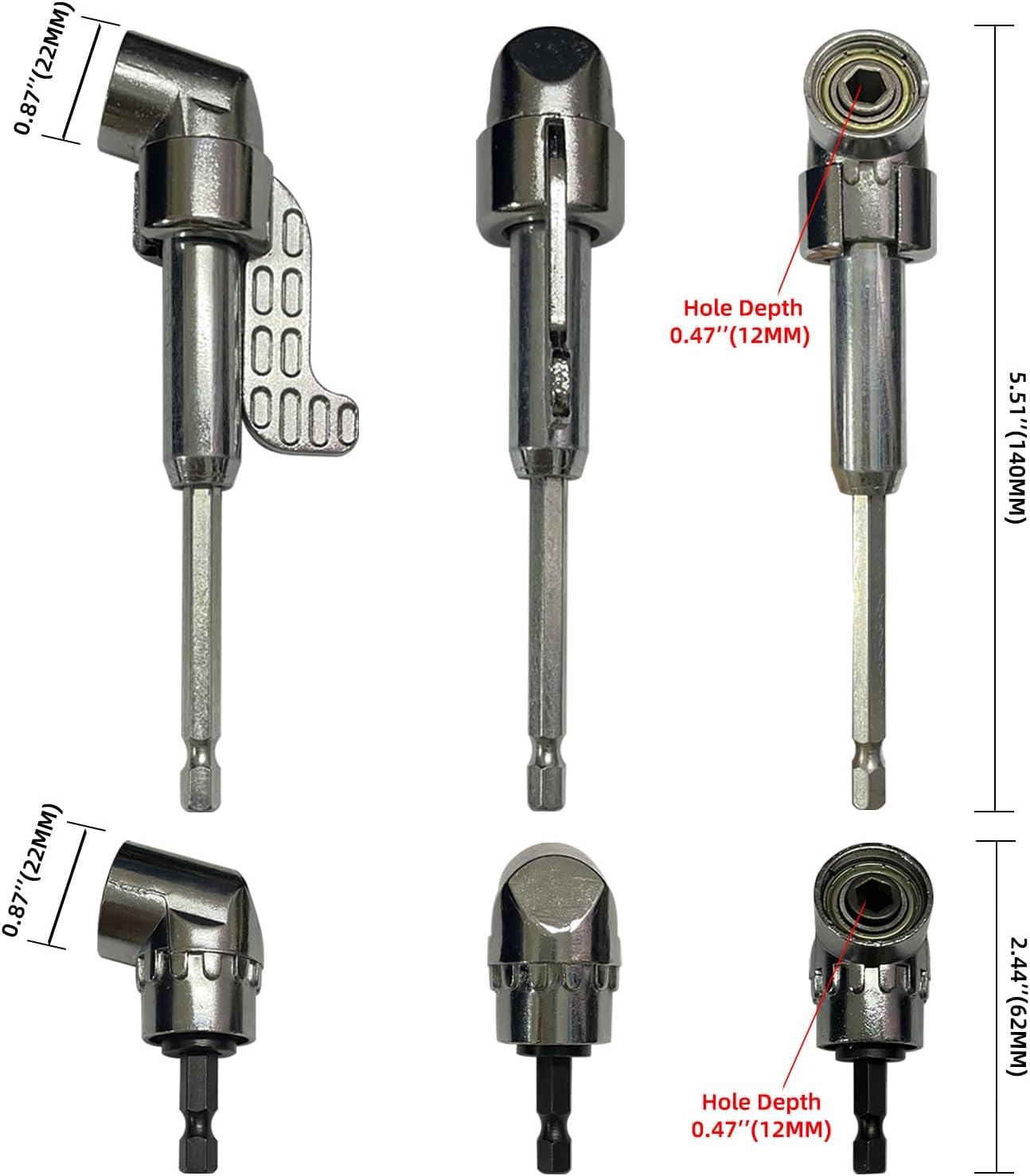 Kit adaptadores taladro 5-1/2 y 2-7/16 pulg con 10 puntas