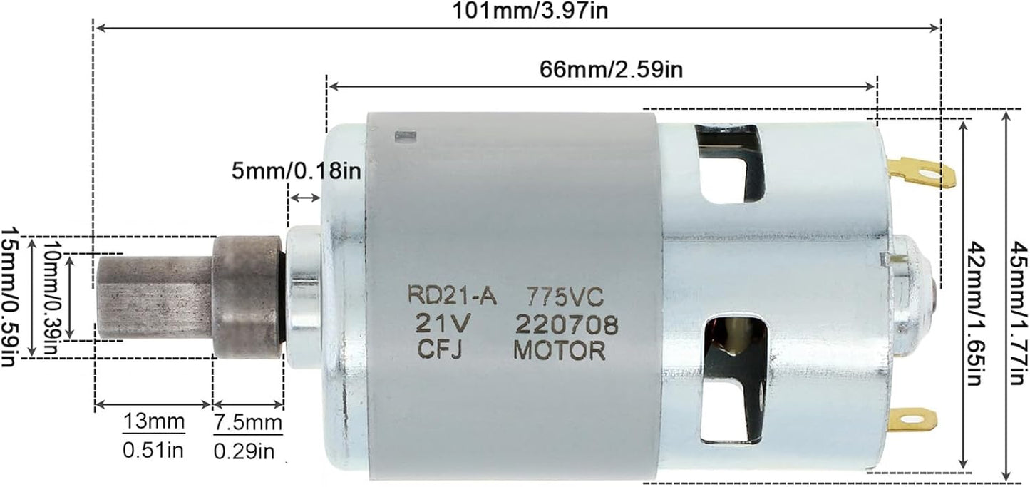 Motor eléctrico para colector de polvo 18-21V