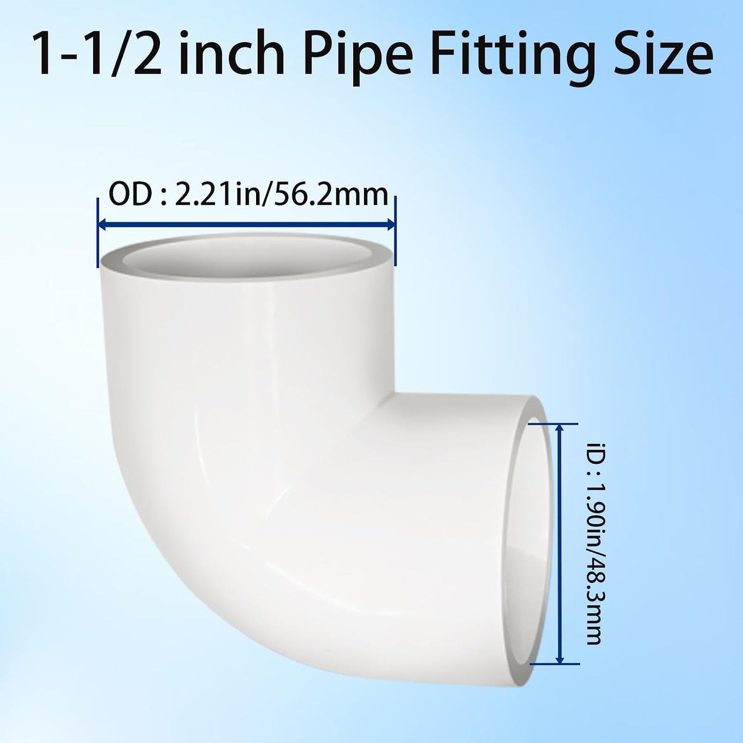 4 Pzas Accesorios PVC 1-1/2pulg 90 Grados Esquina Sch40