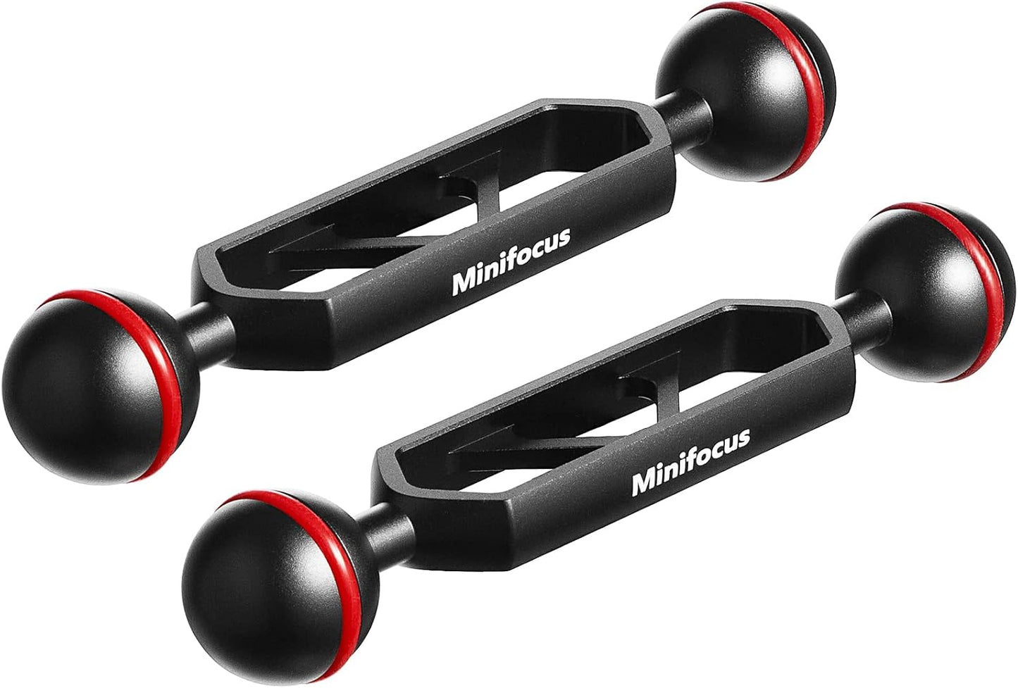 Brazo aluminio doble bola 5pulg conector 1pulg luz estroboscópica
