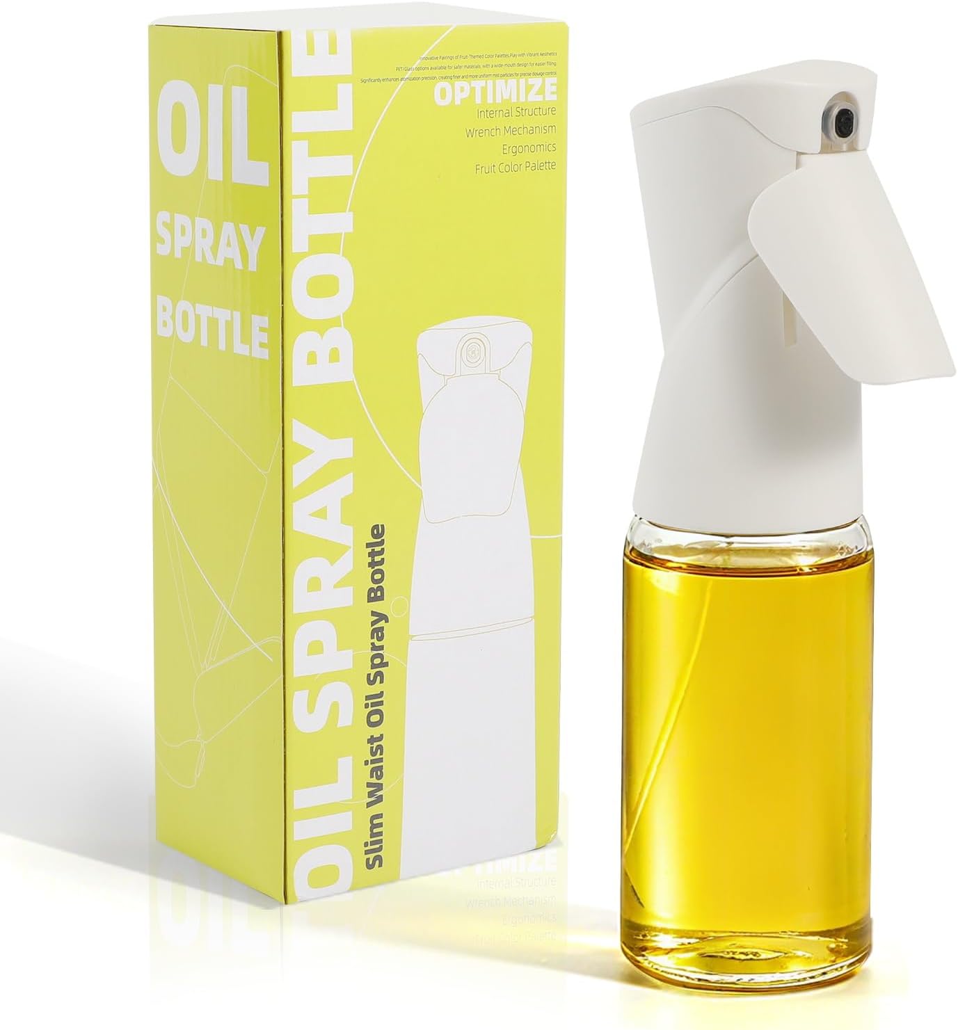 Rociador aceite oliva profesional 7.4oz niebla uniforme blanco