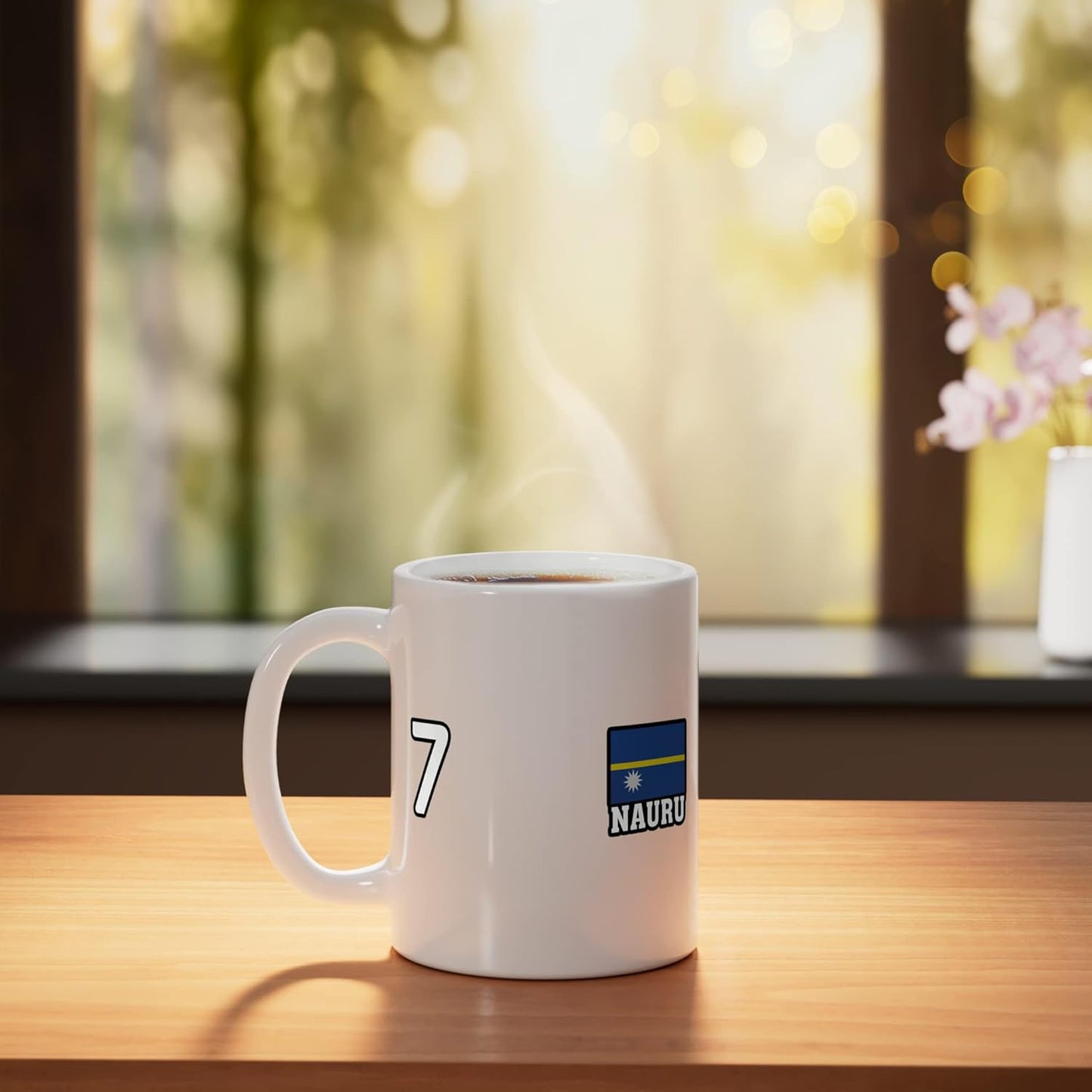 Taza Cerámica Bandera Nauru Blanca
