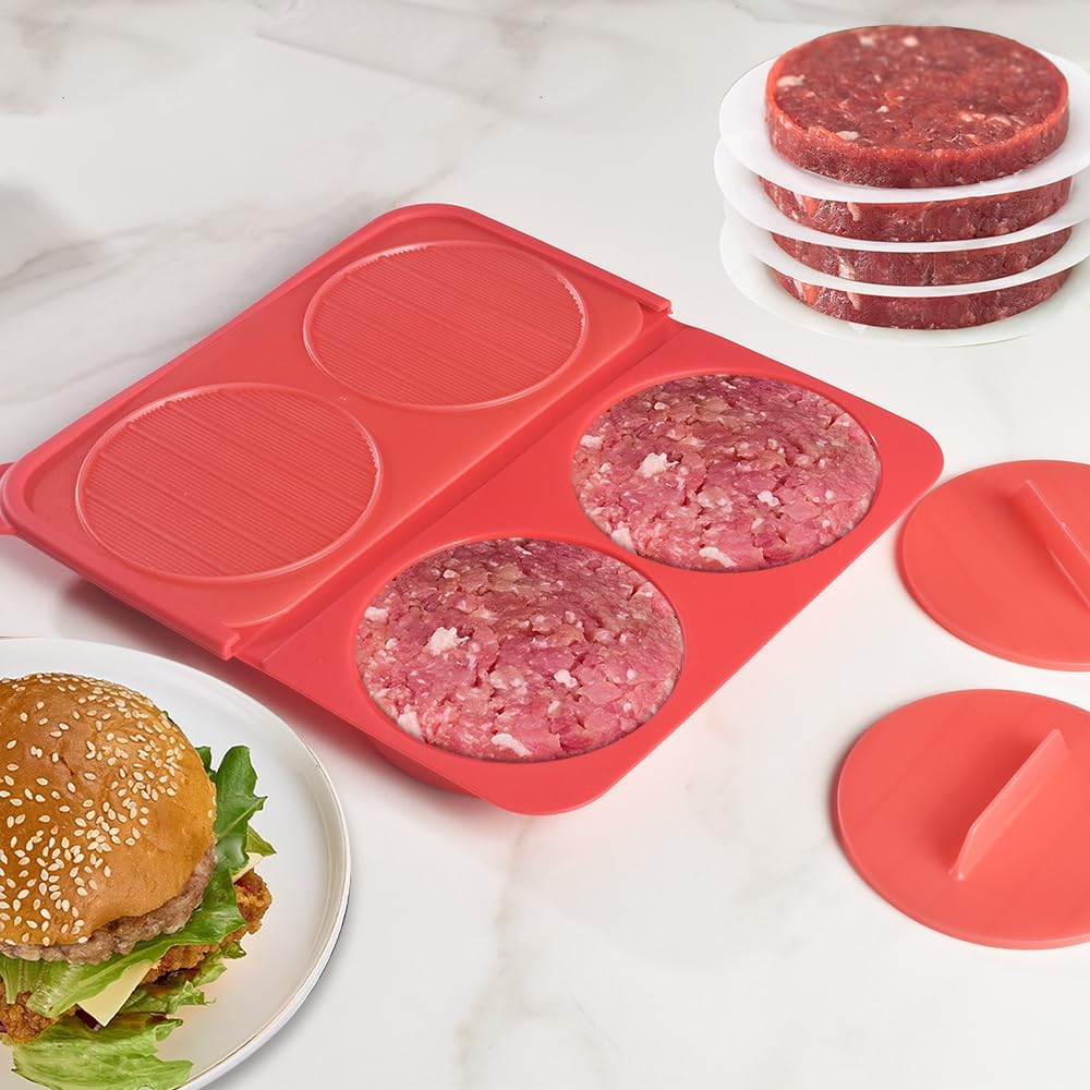 Prensa silicona hamburguesas antiadherente sin BPA set 2