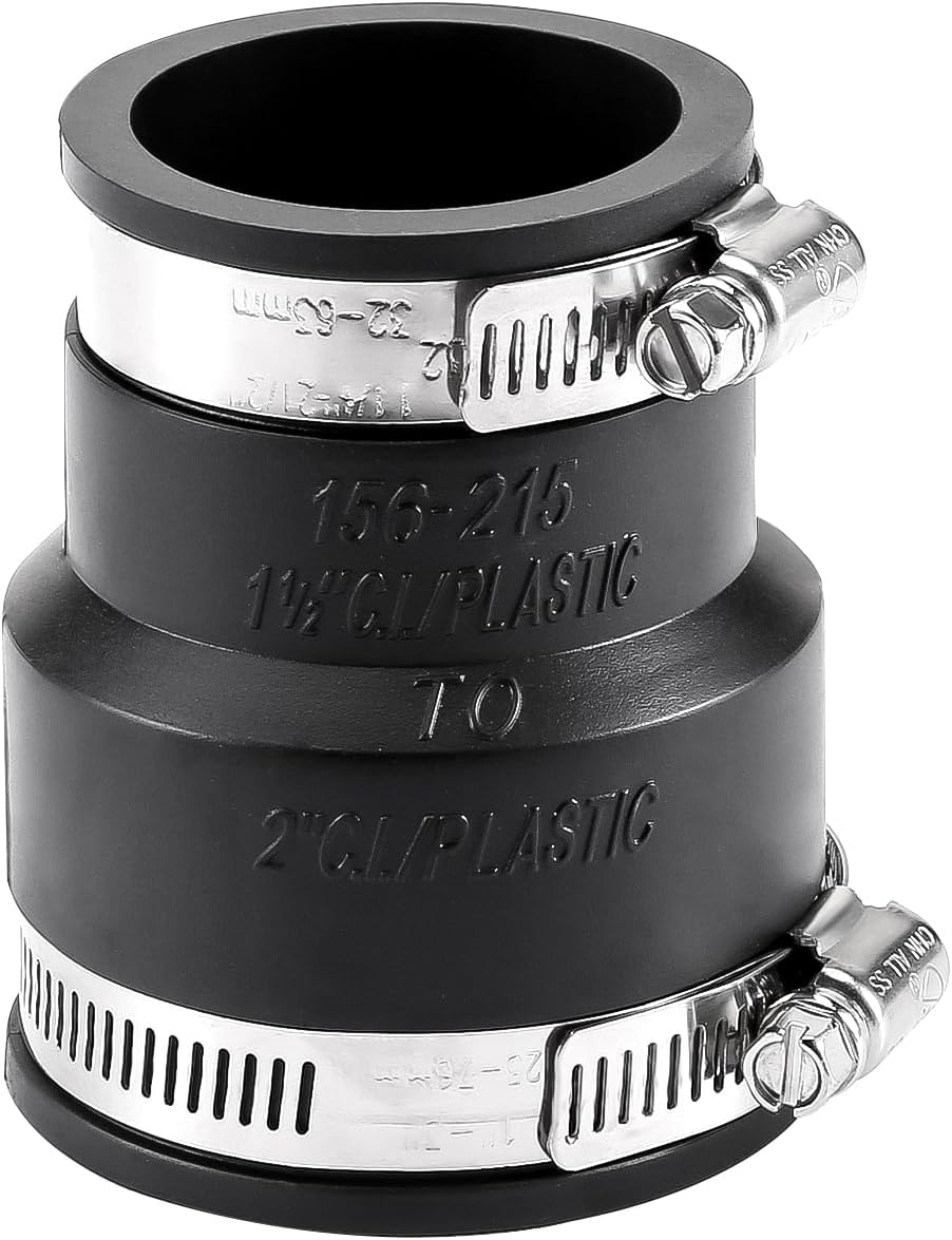 Acoplamiento flexible PVC 1 1/2" a 2" con abrazadera inox