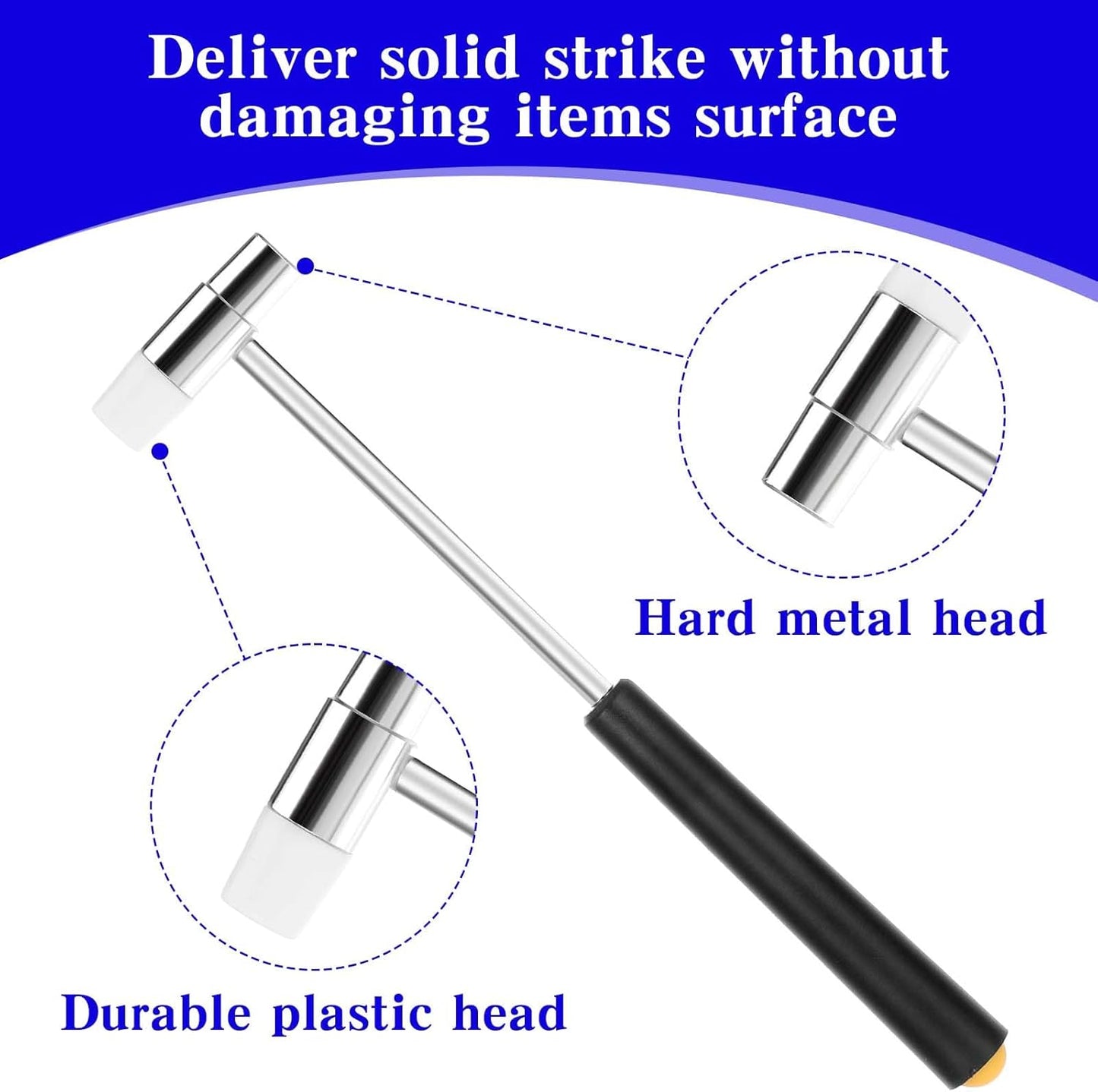 2 Martillos Doble Cabeza Plástico y Metal Mini Joyería Manualidades