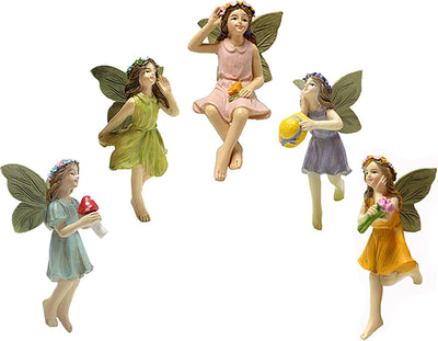 Figuras hadas resina decoración jardín patio 5 pzas