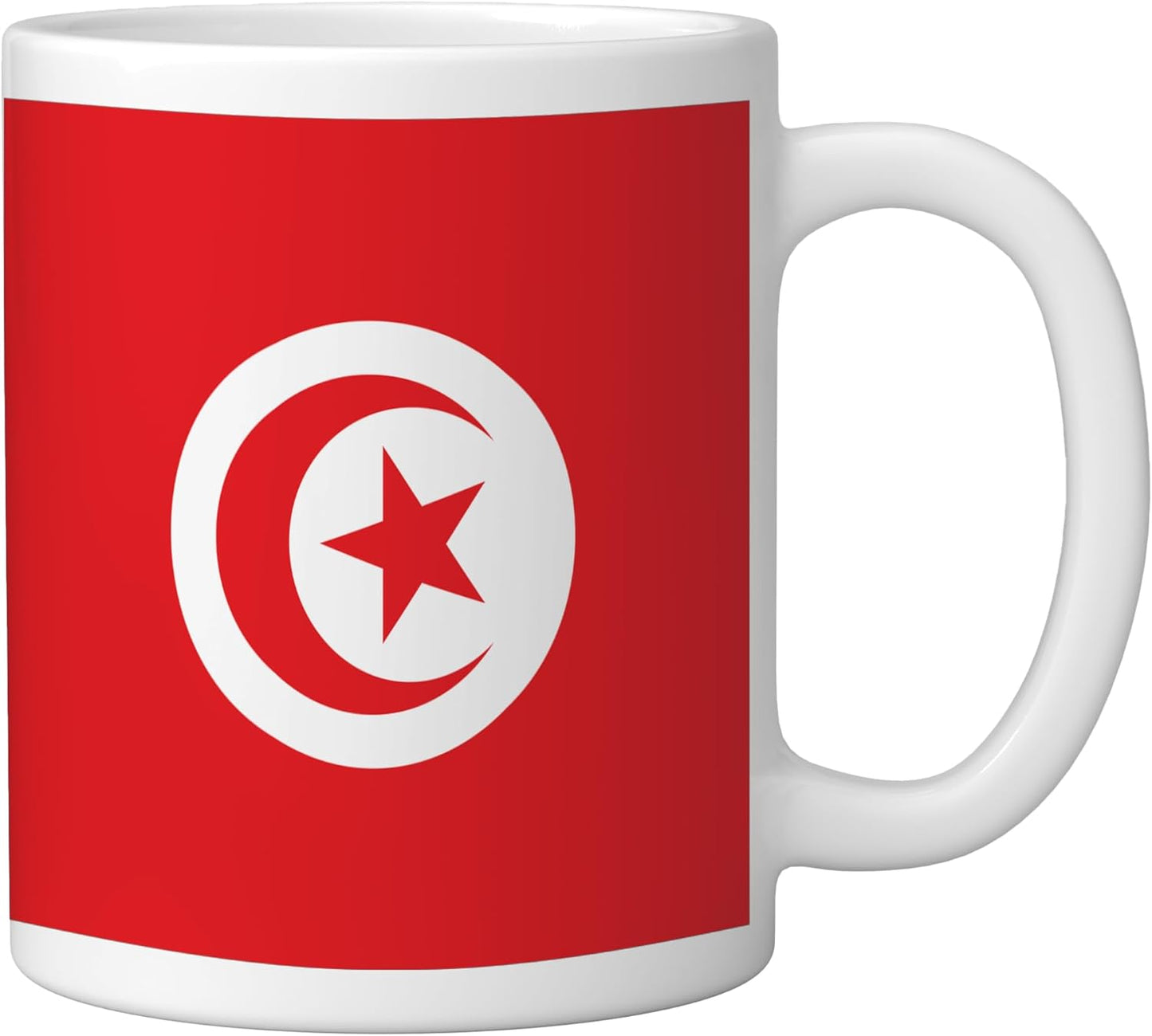 Taza de cerámica con bandera de Túnez blanca