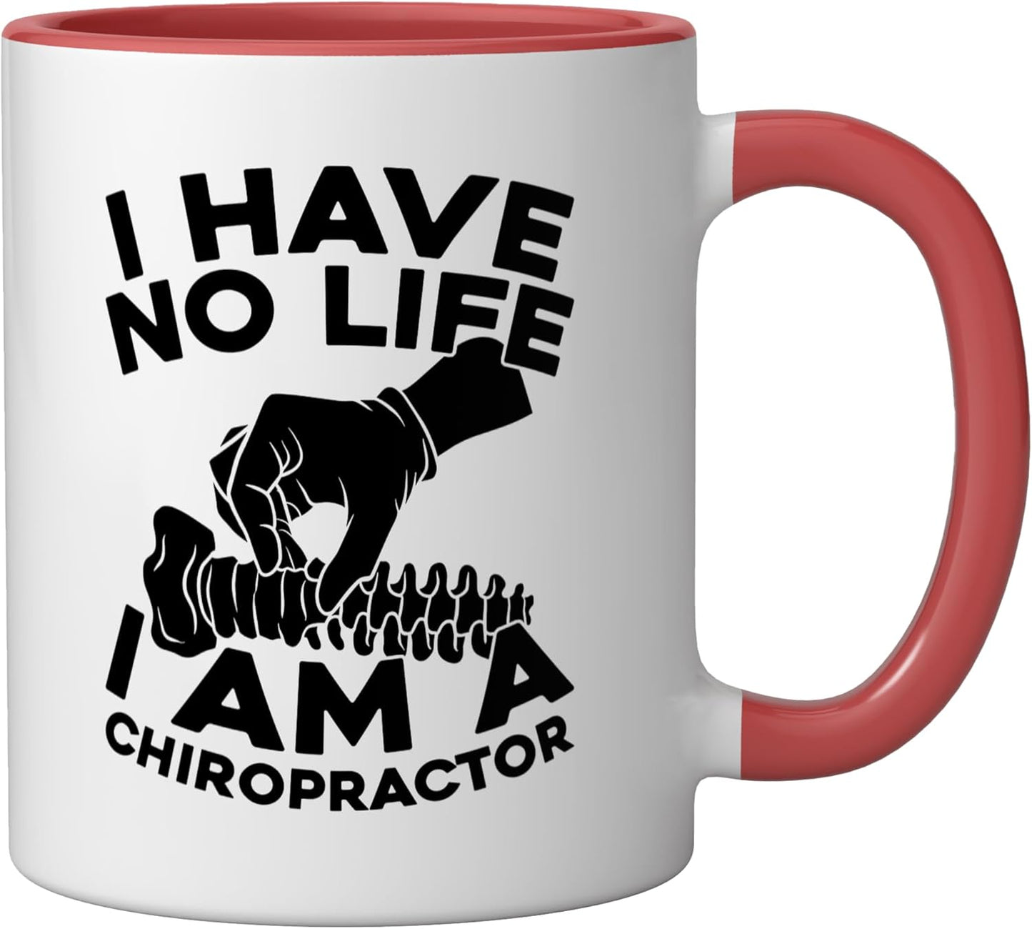Taza Cerámica para Alivio de Dolor Lumbar Rojo/Blanco