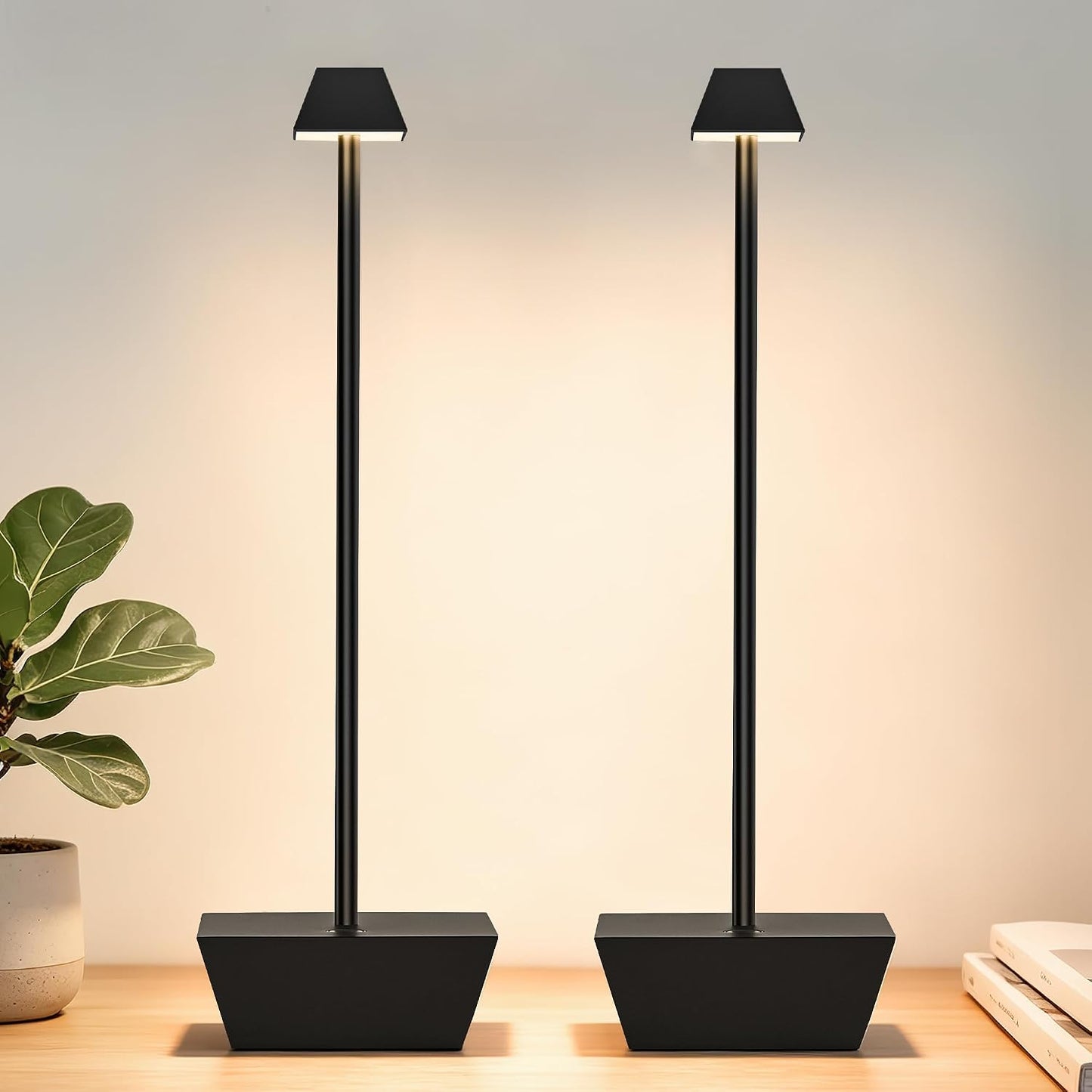 2 Lámparas LED Mesa Inalámbricas Recargables 5000mAh Regulables