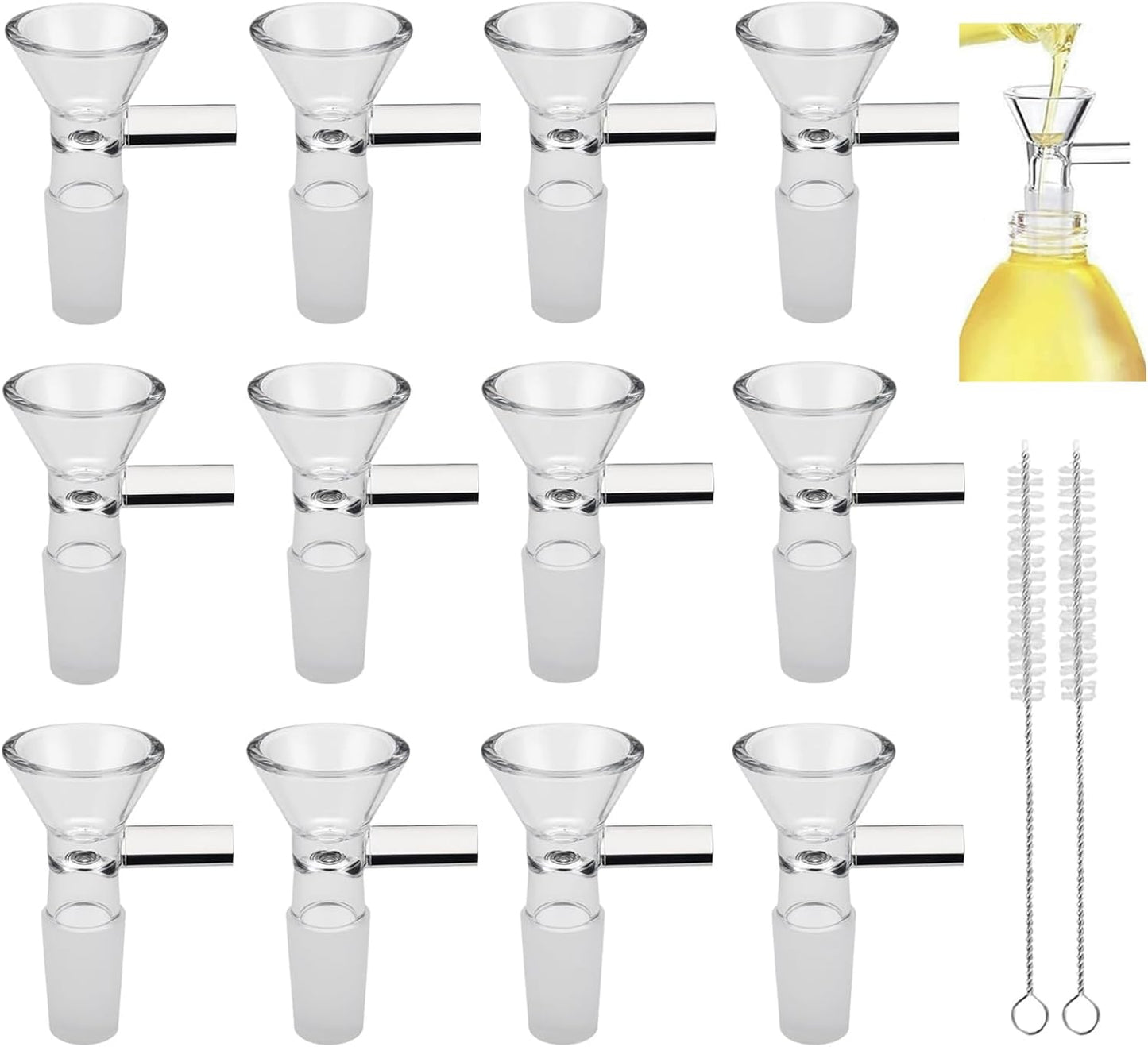 Embudo de vidrio con asa paquete 12 grueso resistente al calor para cocina laboratorio