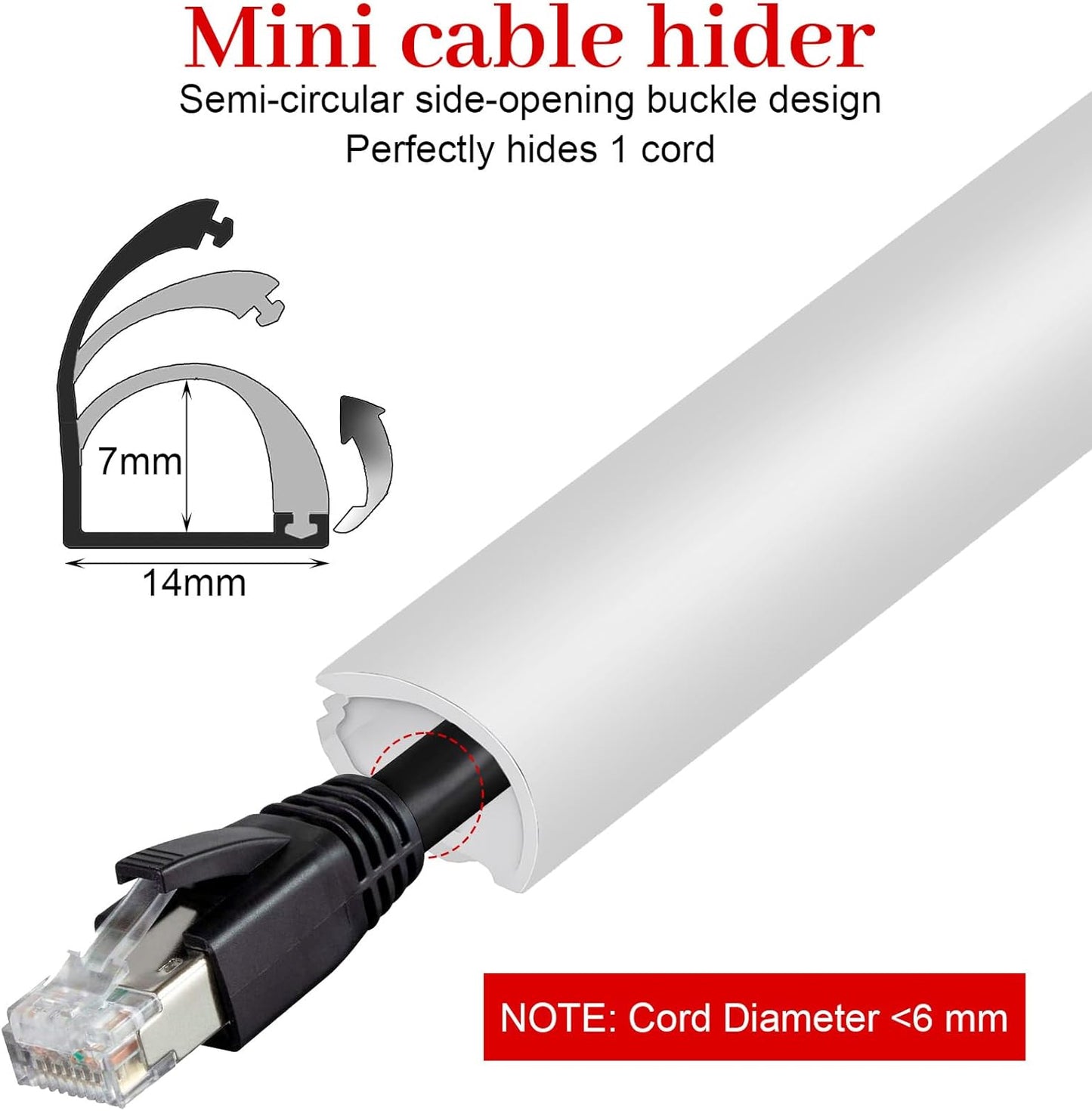 Ocultador cable autoadhesivo silicona flexible para TV