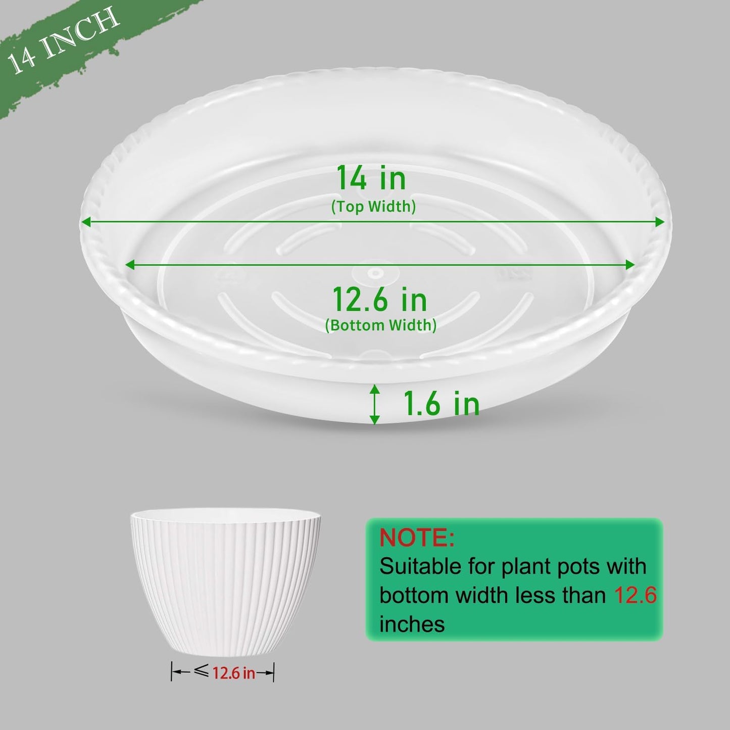 Set 6 bandejas para plantas con goteo plástico resistente