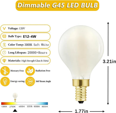 Bombilla LED E12 4W 400lm 3000K suave paquete 6