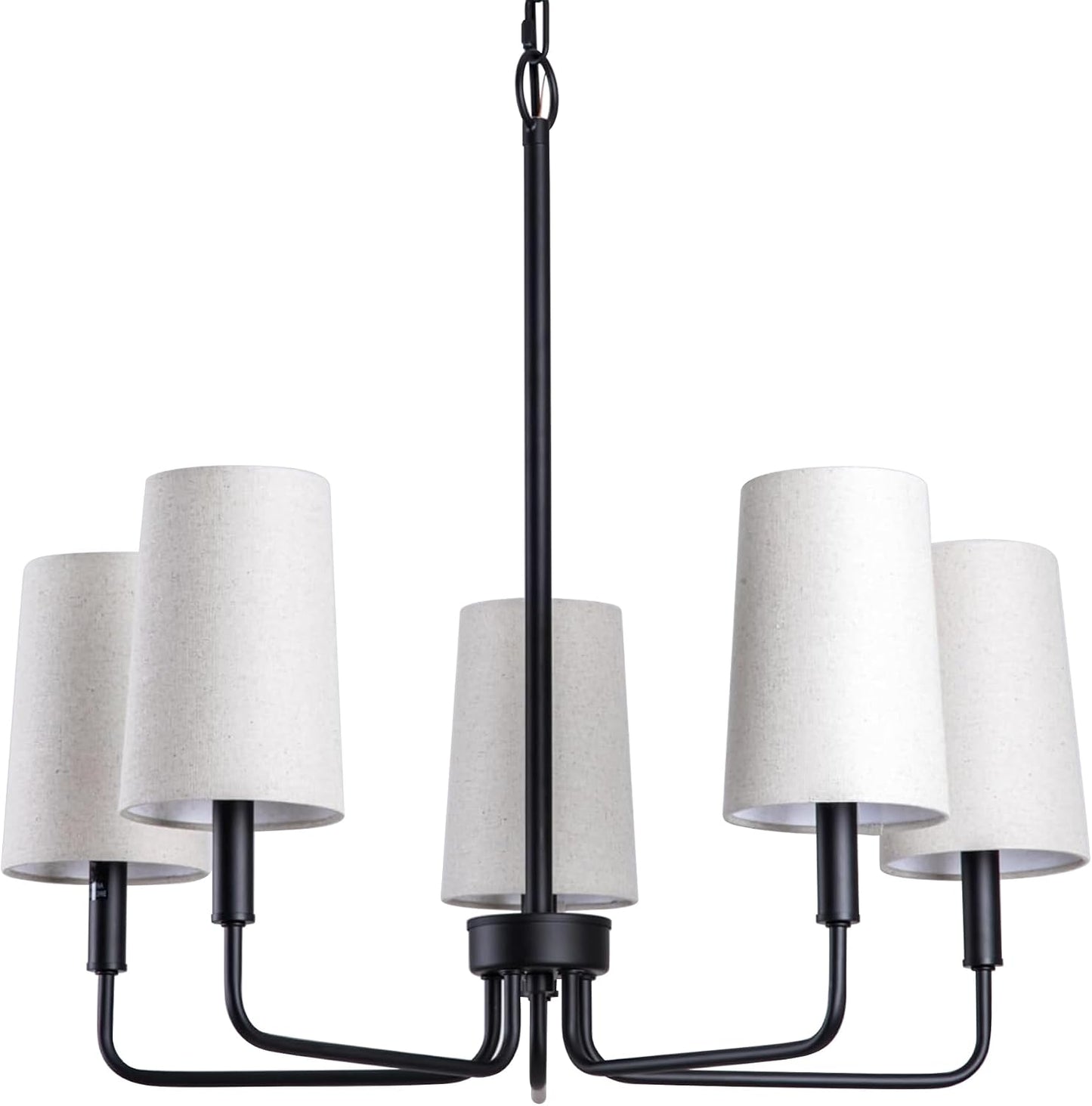 Candelabro negro mate tela lino dormitorio comedor