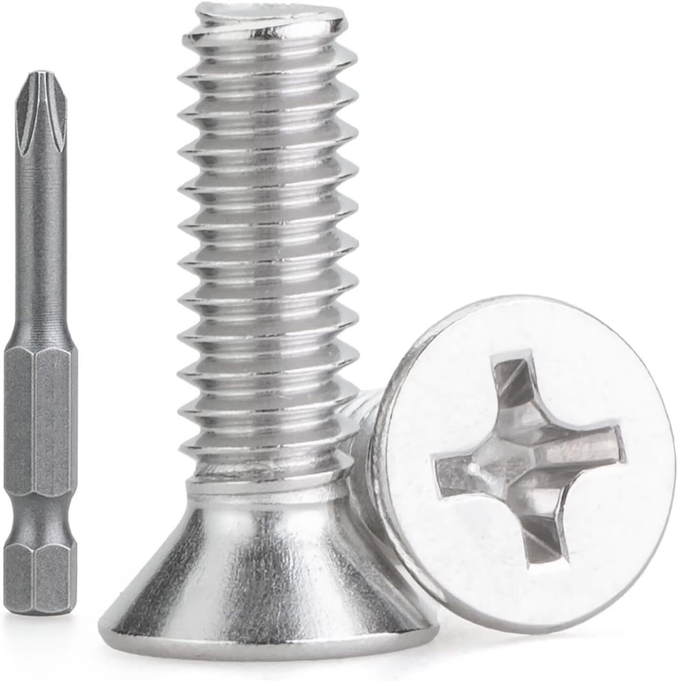 Tornillos cabeza plana avellanados #10-24x1/2" 50uds acero inox