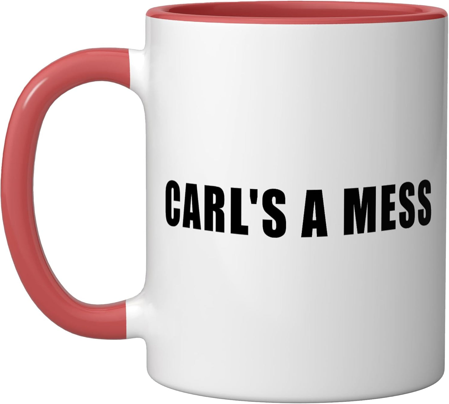 Taza cerámica Funny Carl's A Mess Meme Roja/Blanca