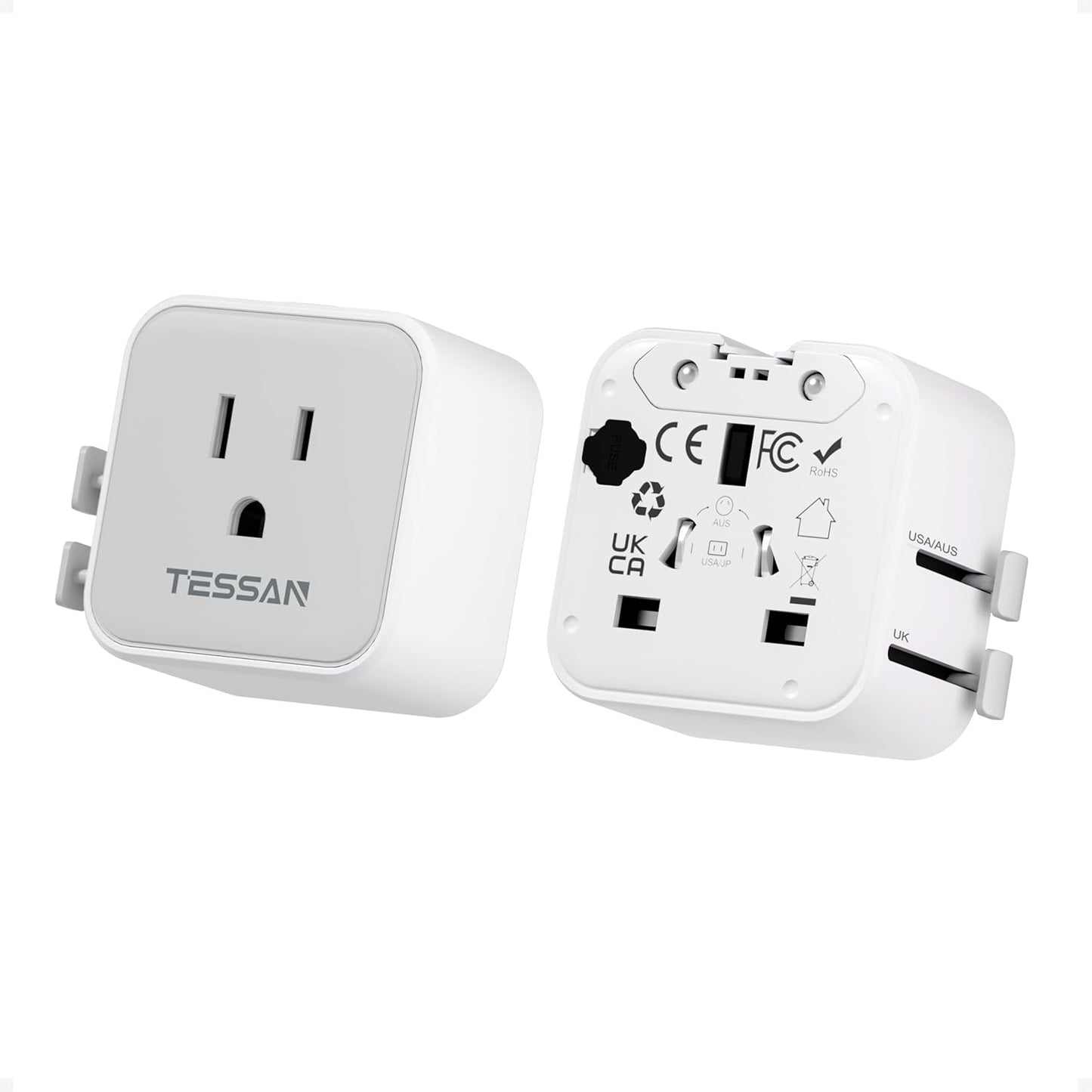 Paquete 2 Adaptadores Viaje Universal Euro Us Uk
