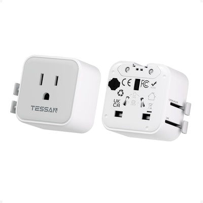Paquete 2 Adaptadores Viaje Universal Euro Us Uk