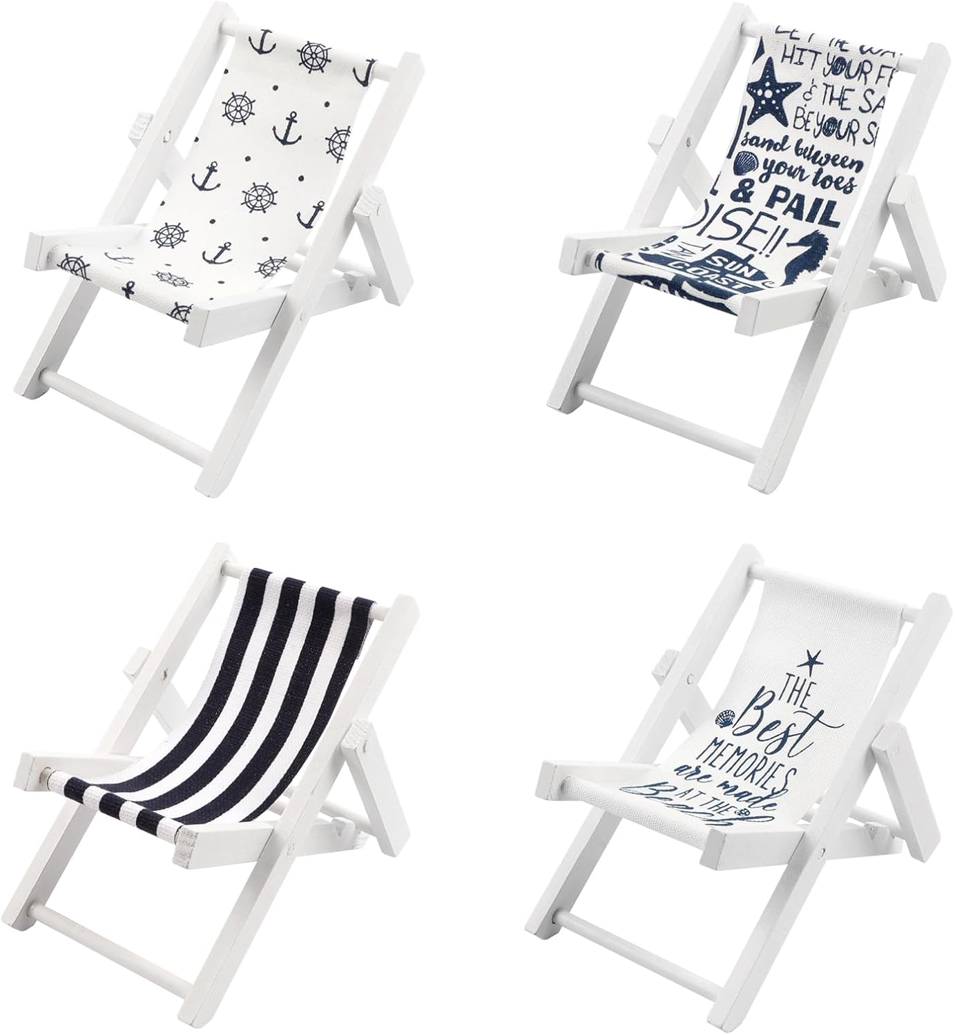 4 Pzas Silla Playa Plegable Madera Cubierta