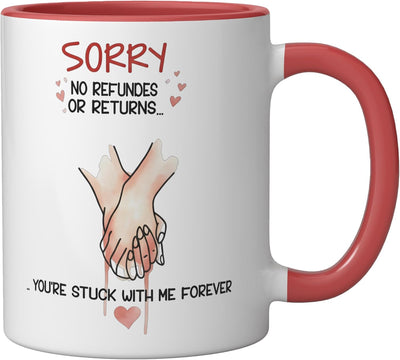Taza cerámica para pareja amor eterno San Valentín aniversario rojo/blanco