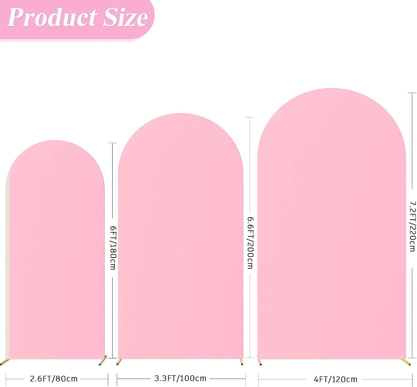 Arco Boda Fundas Elastano 7.2x6.6x6ft 3 Pzas Rosa