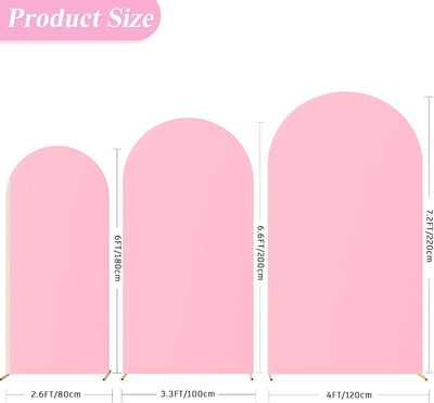 Arco Boda Fundas Elastano 7.2x6.6x6ft 3 Pzas Rosa