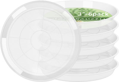 6 Pzas Platillos Plástico Transparente 3-21pulg Plantas
