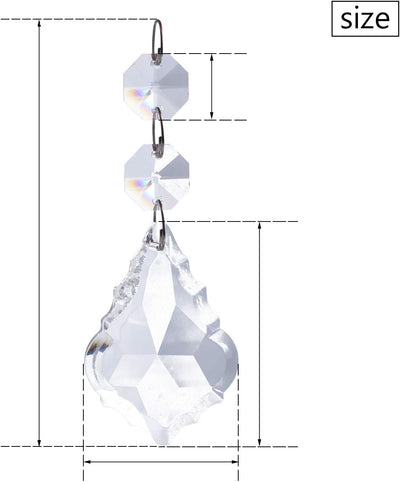 10 Candelabros Transparentes Hoja Arce Prismas Cristal