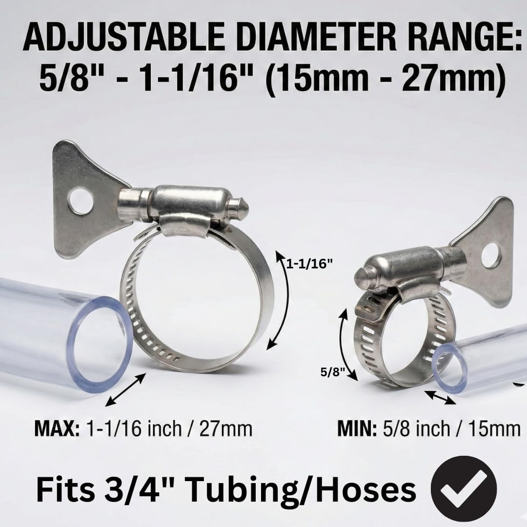 Abrazadera acero inox 304 ajustable 6 Pzas