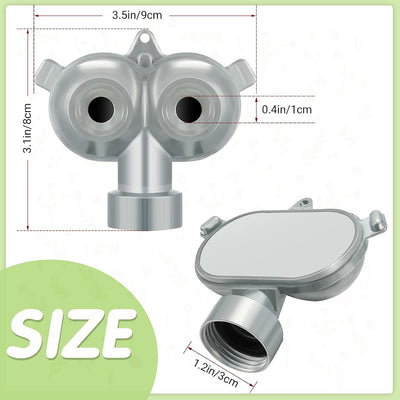Rociador agua metal 360 grados para césped patio plateado