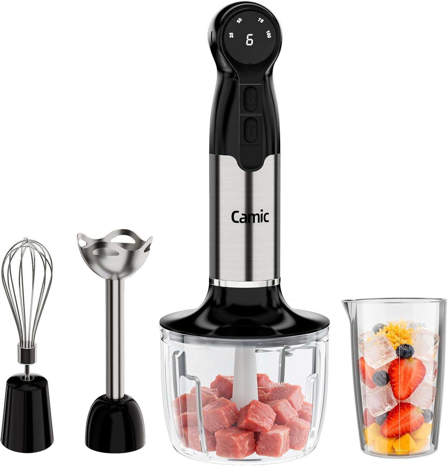 Batidora inalámbrica acero inox multifuncional para cocina