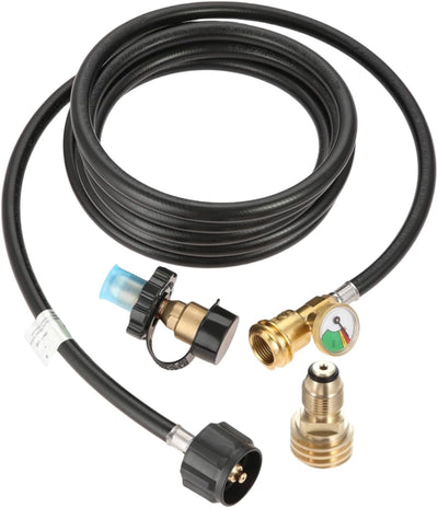 Manguera propano 12ft con adaptador POL y detector fugas