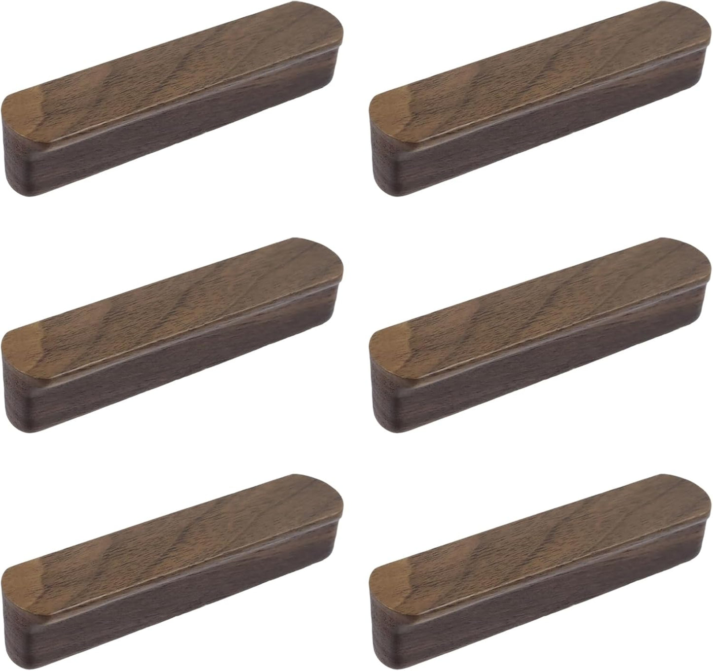 6 Tiradores Madera Nogal 3.93pulg para Muebles Armario