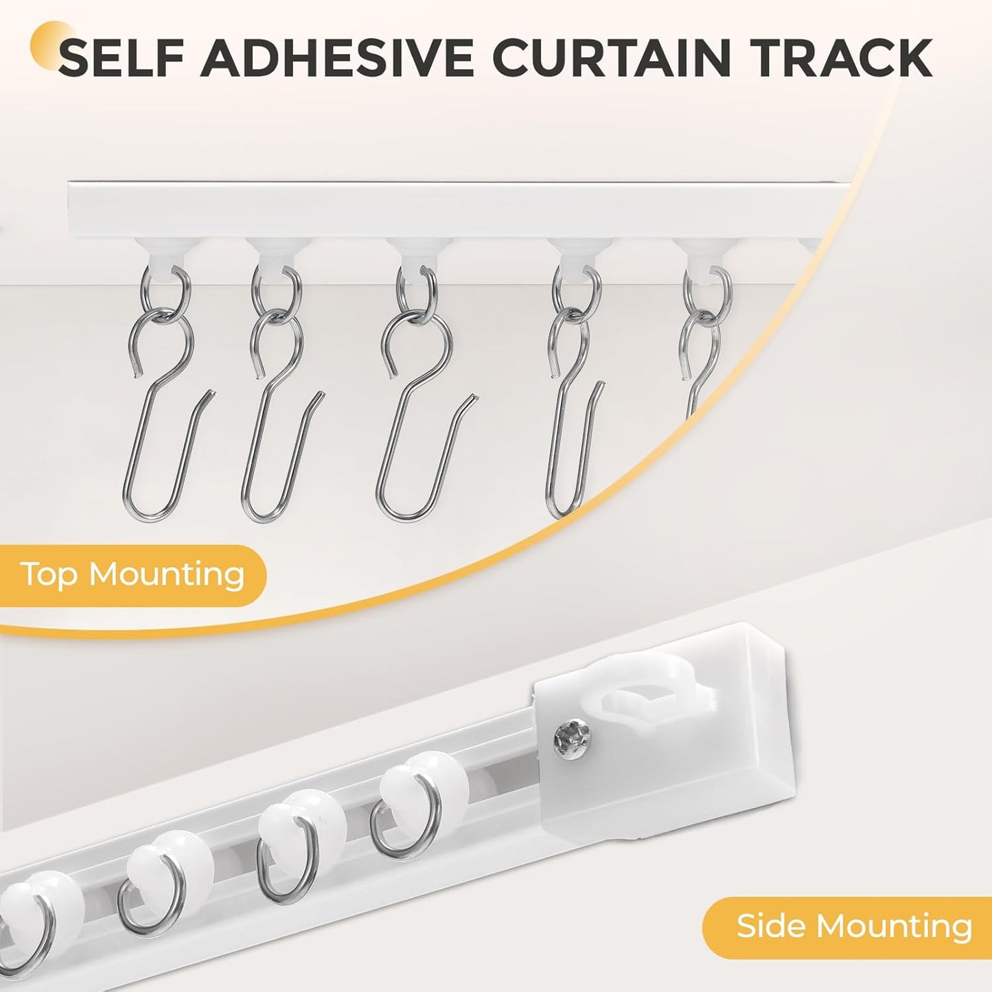 Cortina techo autoadhesiva 5.4ft sin taladro para caravana