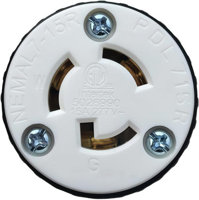 Conector NEMA L7-15R 15A 277V 2 polos con tierra