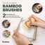 Set 2 cepillos cocina bambú con asas ergonómicas 2.6x2.6x3.9pulg