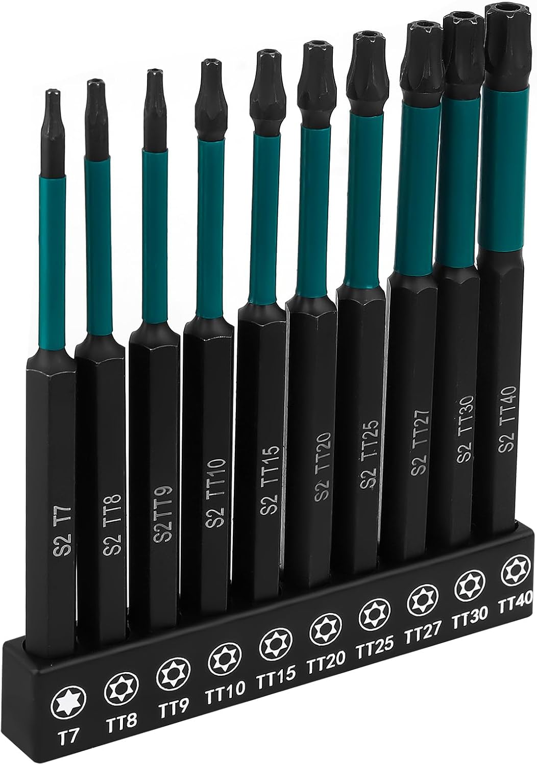 Set 10 Brocas Torx S2 Acero Estrella 1/4" T7-T40
