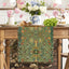 Manteleta floral ramo verde para mesa comedor 13x72pulg