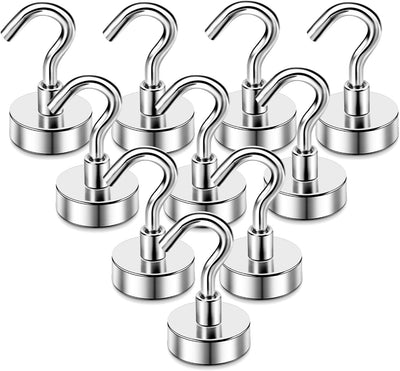 10 Ganchos Magnéticos Neodimio 30lb para Cruceros Cocina Hogar